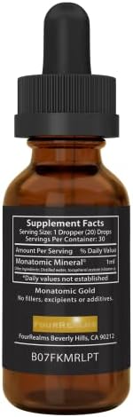 Liquid Gold ORMUS monoatomic gold supplement packaging side view