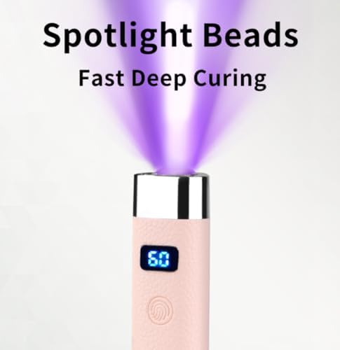 Close up of Missshine nail lamp curing gel nails