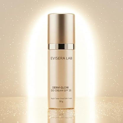 Lightweight tinted pore-soft finish cream texture squeeze from the Evisera Lab skincare tube.