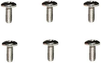 Close up view of stainless steel replacement clipper blade screws