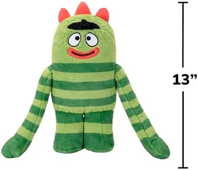 Brobee plush toy playing music with child