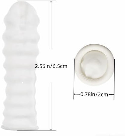 White anti static disposable finger covers spread out