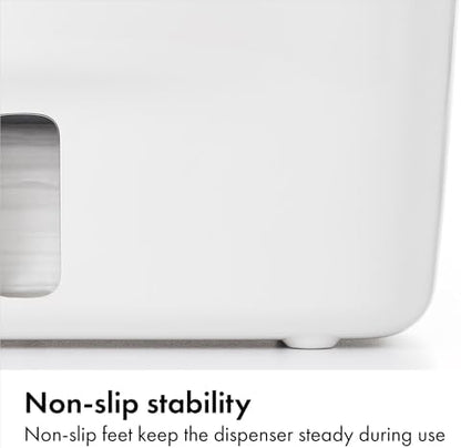 Side view of OXO Tot Perfect Pull Wipes Dispenser Gray