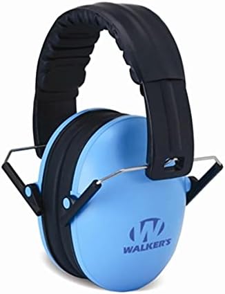 Walker's youth earmuffs folded for compact storage and travel