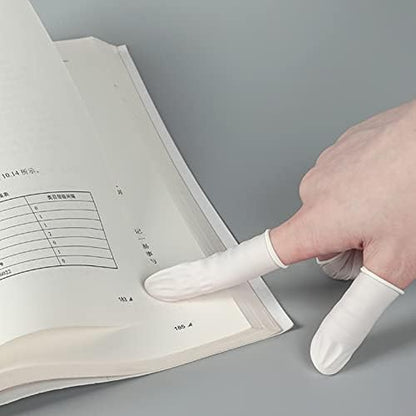 Hygienic latex finger sleeves preventing contact with glue and chemicals
