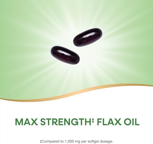 Close up of Nature's Way Flax Oil softgel capsules