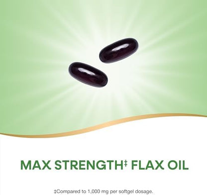 Close up of Nature's Way Flax Oil softgel capsules