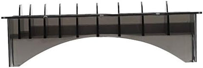 Close up view of the medium hard plastic structure designed for protecting hair cutting accessories from damage