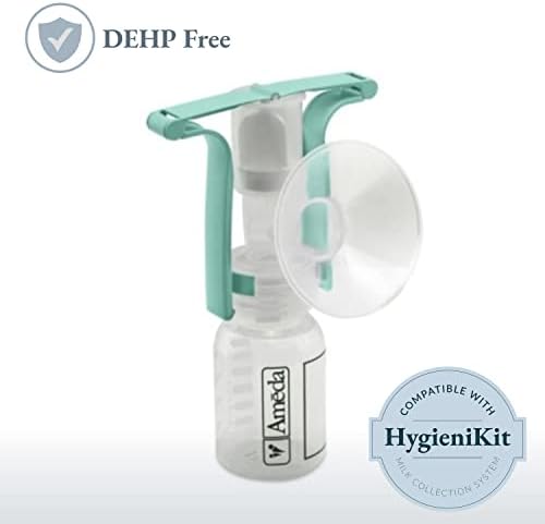 Ameda breast pump kit including four ounce bottle, cap, and two valves.