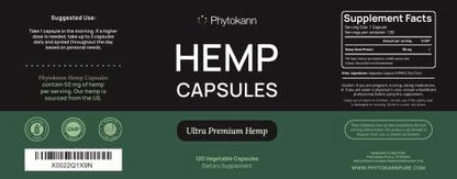 Phytokann natural hemp oil 120 servings bottle back