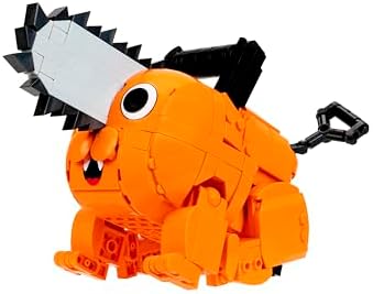 Side angle of the 7.5 inch articulated Pochita buildable toy showing the ripcord tail detail