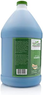 Green Groom White Dog Shampoo size comparison one gallon container