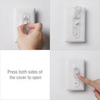Clymene wall switch guard pinch to open mechanism