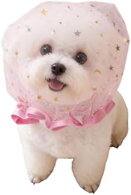 MdouLy pink mesh dog mask adjustable elastic strap detail view