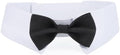Close up of Segarty adjustable black bow tie collar fabric