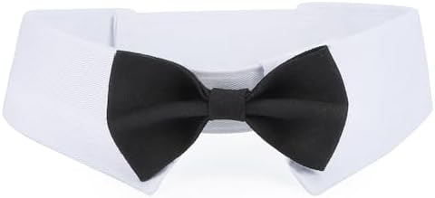 Close up of Segarty adjustable black bow tie collar fabric