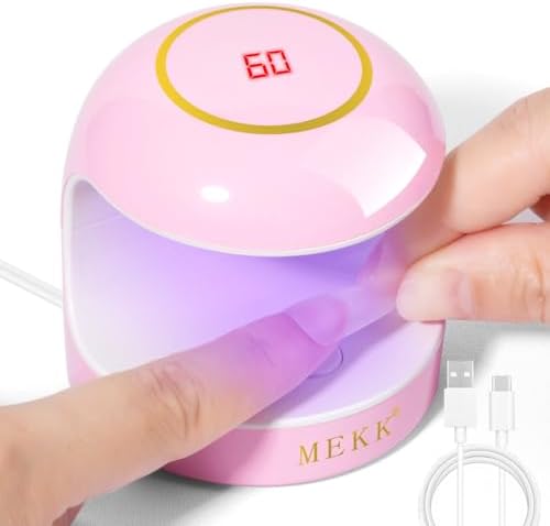 MEKK 18W portable nail dryer showing the LCD timer display screen