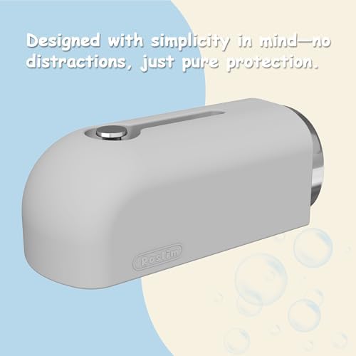 Minimalist Roslim bathtub spout cover being cleaned under running water for hygiene