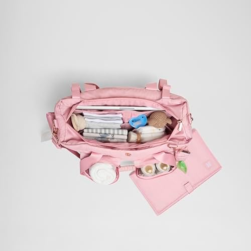 Huggies Signature Hug Weekender Tote Diaper Bag front insulated bottle pockets