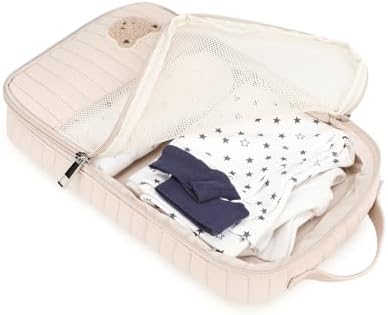 Momigo Baby Diaper Bag Organizer Pouches dual zipper and mesh top detail