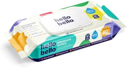 Hello Bello fragrance free thick textured wipes lifestyle view for infant diapering
