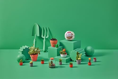 Complete collection display of eighteen plus ZURU Mini Brands botanical garden collectibles.