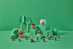 Complete collection display of eighteen plus ZURU Mini Brands botanical garden collectibles.