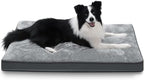 Dog Crate Bed Waterproof Deluxe Plush Dog Beds with Removable Washable Cover Anti-Slip Bottom Pet Sleeping Mattress for Large, Medium, Jumbo, Small Dogs, 35 x 22 inch, Gray - Image 2