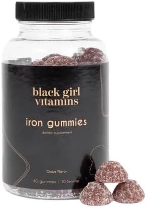 Gluten free gelatin free iron gummies by Black Girl Vitamins.