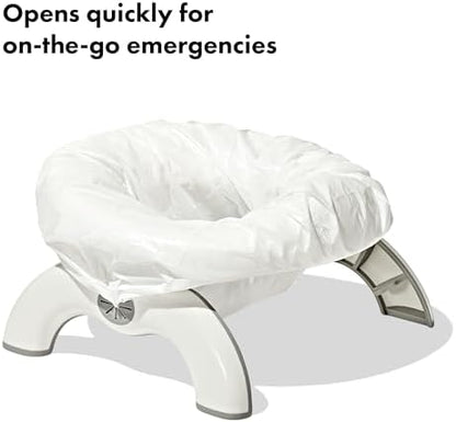 Oxo Tot portable potty with disposable liner bag attached