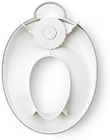 BabyBjorn Toilet Trainer White Gray splashguard close up and non slip rubber edging view