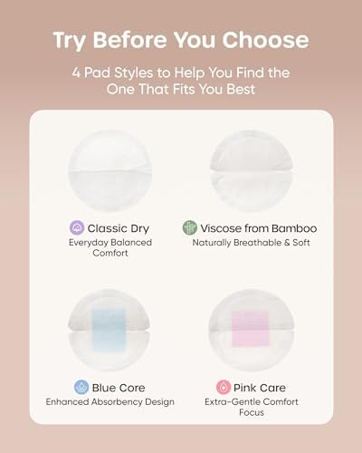 Nuliie breastfeeding pads showing four different material textures