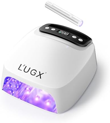 L'UGX cordless nail dryer showing magnetic handheld light attachment