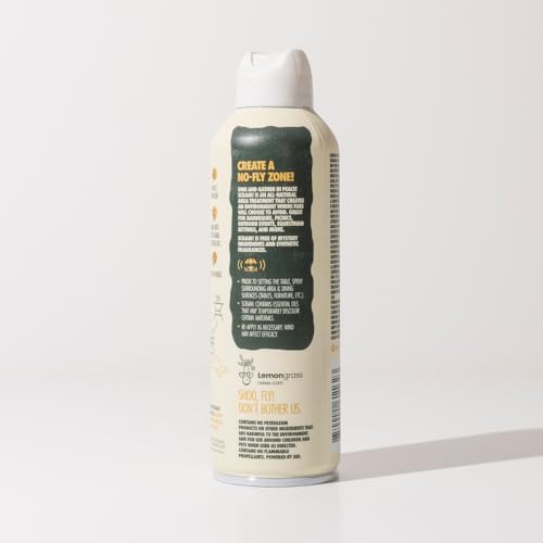 All natural DEET free fly repellent spray for outdoor dining and patio area treatment