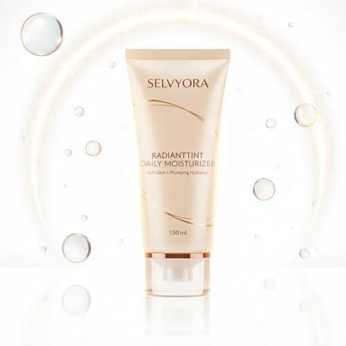 Selvyora soft glow tinted moisturizer tube showing daily lightweight hydrating base texture.