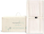 Naturepedic organic cotton changing pad angled view showing raised sides