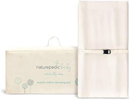 Naturepedic Organic Contoured Changing Pad - Easy to Clean, Lightweight & Portable - Comfort 2-Sided Waterproof Baby Diaper Changing Pad for Dresser or Changing Table - 16" x 31" - Image 3