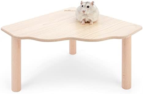 Niteangel Hamster Play Wooden Platform for Dwarf Syrian Hamsters Gerbils Mice Degus or Other Small Pets (Triangle - 5.9'' Height, Burlywood) - Image 2