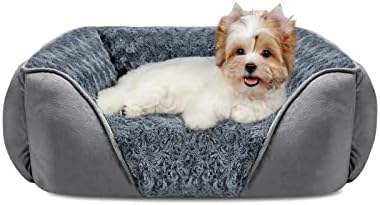 INVENHO Rectangle Washable Orthopedic Dog Bed for Small, Medium and Large Dogs, Soft Calming, Sleeping Puppy Bed Durable Pet Cuddler with Anti-Slip Bottom, S (20"x19"x6") - Image 2