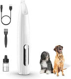 Whisper quiet pet nail trimmer showing ultra low noise operation decibel levels for anxious cats