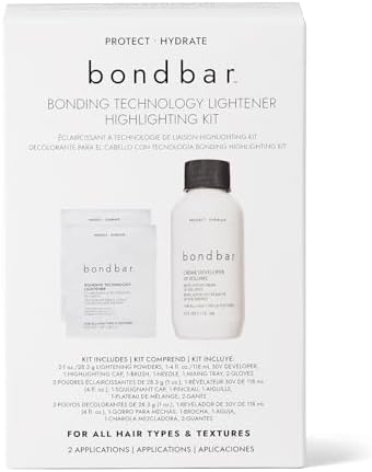 Bondbar hair lightening kit contents showing developer and powder packets