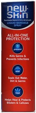 Six pack of New-Skin liquid bandage aerosol spray bottles for flexible skin protection