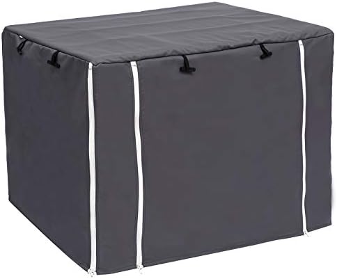 Morezi heavy duty waterproof pet kennel cover with side door zipped open
