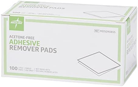 Individually wrapped Medline acetone-free adhesive remover wipes for sensitive skin.