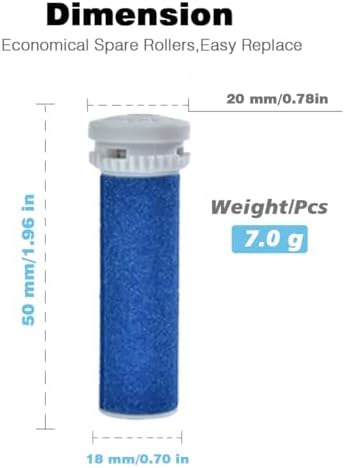 Four pack of blue replacement rollers for electric foot smoother
