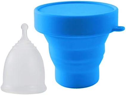 Close up of the easy grip stem on a CROING white menstrual cup.