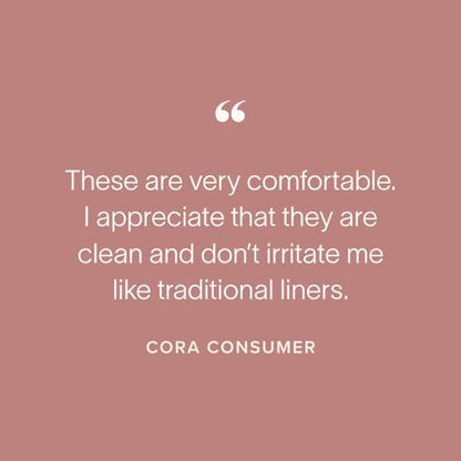 Cora feminine care liners imported from USA for daily protection