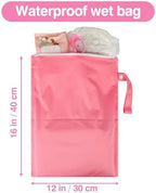Eaxin 2 Pack Reusable Floral Wet Bag travel storage