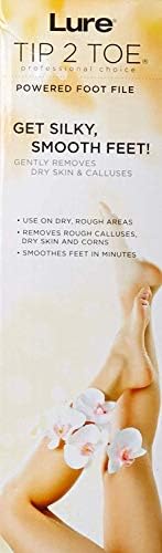 Professional Beauty electric callus remover being used on dry heels for exfoliation