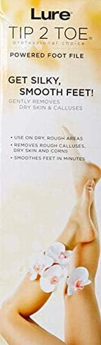 Professional Beauty electric callus remover being used on dry heels for exfoliation